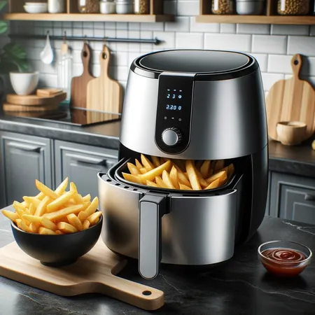 Freidoras de aire para cocinar sin aceite. Saludable y sostenible, ahorrar tiempo y grasa.